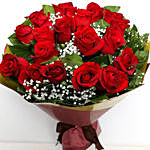 20 Red Roses Bouquet with Valentines Chocolates