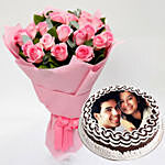 Pink Roses & Chocolate Cake