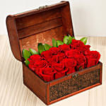 Roses Treasure Box & Chocolate Cake- 1 Kg