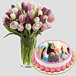 Tulips & Vanilla Cake- 1 Kg