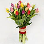 Beautiful Tulips Bouquet & Red Velvet Cake
