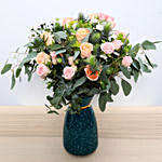 Pastel Coloured  Roses Vase