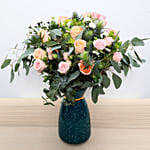 Pastel Coloured  Roses Vase