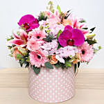 Pink and Peach Mixed Flowers Arrangement