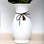 Roses N Alstroemeria in Ceramic Vase