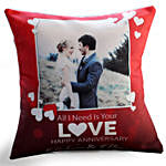 Love Anniversary Cushion with Marble Cake combo