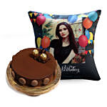 Birthday Balloon Cushion with Ferrero Rocher Cake