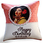 Joyful Birthday Cushion with Ferrero Rocher Cake