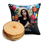 Birthday Balloon Cushion with Butterscotch Cake