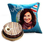 Birthday Cushion with Marble Cake