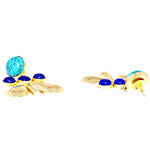 Golden Drop Earrings with Artificial Stones