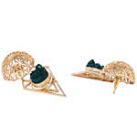 Gold Plated Green Drop Earrings