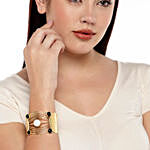Gold Toned Studded Cuff Bracelet