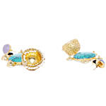 Gold Toned Turquoise Dome Jhumkas
