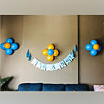 ديكور بالونات - بالونات لون أزرق للمولود الجديد