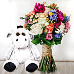 Flowers & Teddy Combo