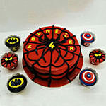 Spiderman Vanilla Cake and Cup Cakes