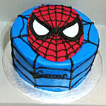 Blue and Red Marble Spiderman Cake