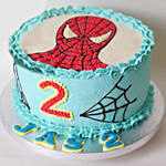 Light Blue Red Velvet Spiderman Cake