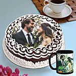 Personalised Chocolate Cake And Mug Combo