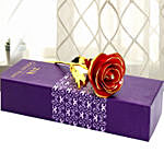Peach and Red Rose Box With Golden Rose