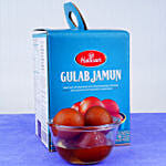 Designer Rakhi Set And Haldiram Gulab Jamun Tin