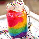 Delicious Vanilla Rainbow Jar Cake