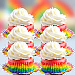 Rainbow Cupcakes 6 Pcs