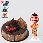 Personalised Bodybuilder Caricature with Fudge Cake