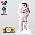 Personalised Caricature Astronaut with Ferrero Rocher