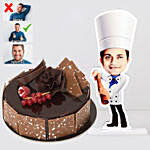 Personalised Caricature Chef with Fudge Cake