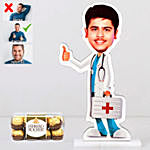 Personalised Caricature Male Doctor with Chocolates