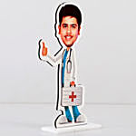Personalised Caricature Male Doctor with Fudge Cake