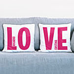 Set of 2 Personalise Love Cushions