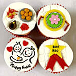 Red Pearl Rakhi and Cup Cakes