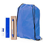 Blue Polyester Bag and Crayons Combo