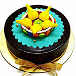 Modak Decoration Chocolate Cake - Eggless