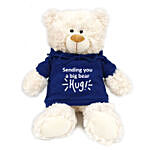 Fluffy Teddy Bear With Blue Hug Hoodie
