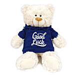 Fluffy Teddy With Blue Good Luck Hoodie