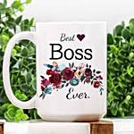 Flower Print Best Boss Mug