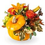 Charming Florals Arrnagement in Pumpkin