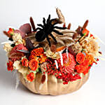 Halloween Golden Pumpkin Floral Arrangement