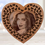 Heart Shape Wooden Plaque with Engraved Photo