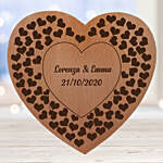 Heart Shape Wooden Plaque with Engraved Text