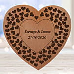 Heart Shape Wooden Plaque with Engraved Text