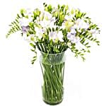 Pure White Freesias Vase