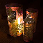Brown Pillar Candle Stand Set of 3