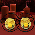 Double Ring Glass Candle Stand