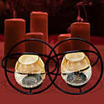 Double Ring Glass Candle Stand