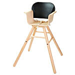 Adjustable Wooden High Chair Black